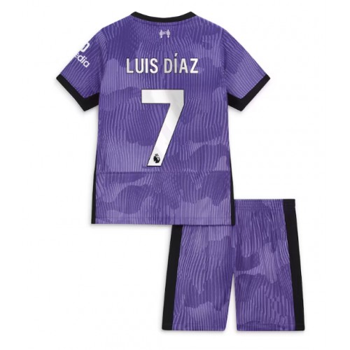 Dětský Fotbalový dres Liverpool Luis Diaz #7 2023-24 Třetí Krátký Rukáv (+ trenýrky)